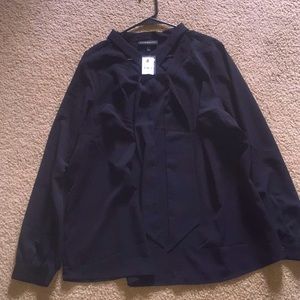 New Lane Bryant Black 100% polyester dress shirt.